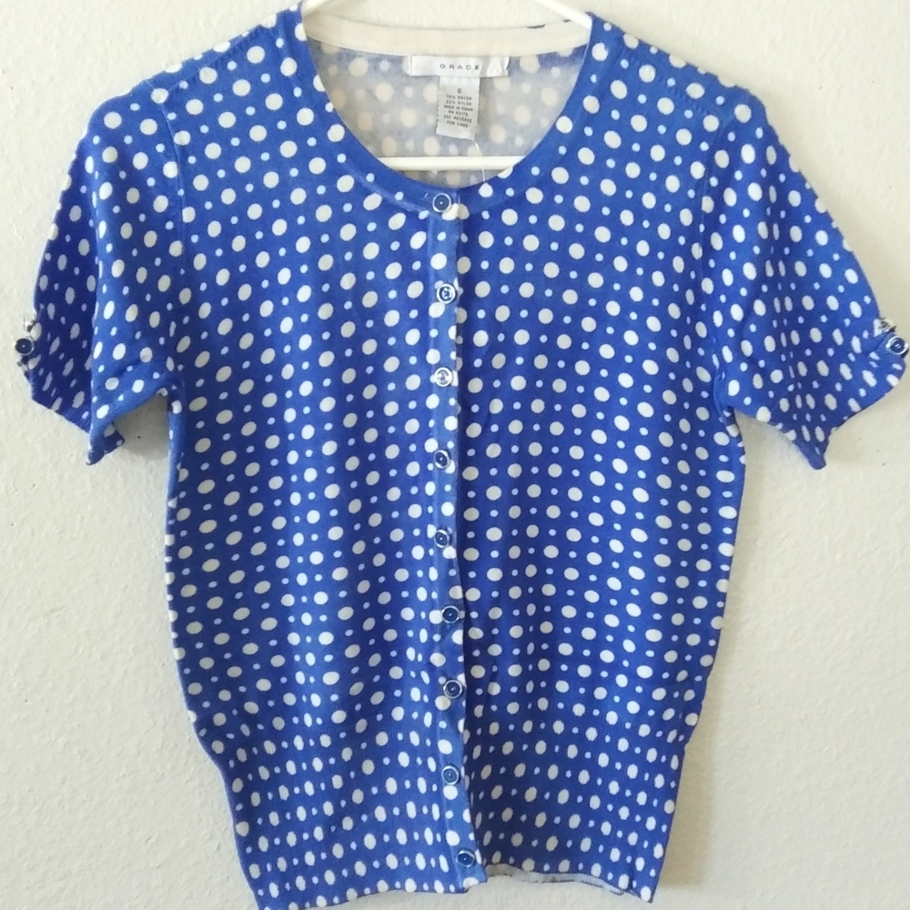 GRACE polka dot button top Size S